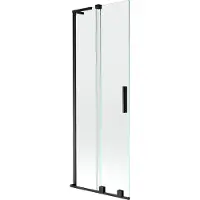 Mexen Velar L Badewannenabtrennung 2-flügelig verschiebbar 75 x 150 cm, transparent, schwarz - 896-075-003-01-70