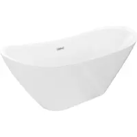 Mexen Lotos freistehende Badewanne 170 x 75 cm, weiß, Überlauf Chrom - 52051707700-01