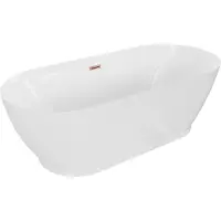 Mexen Roxy freistehende Badewanne 180 x 85 cm, Weiß, Abfluss roségold - 51201808500-60
