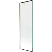 Mexen Next 1-flügelige Wannenscheibe 60 x 150 cm, schwarzer Rahmen, gold - 895-060-000-00-70-50