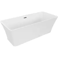 Mexen Tonia freistehende Badewanne 170 x 75 cm, weiß, Überlauf gun metal - 52171707500-95