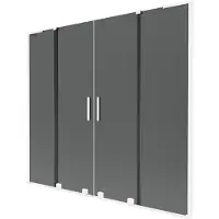 Mexen Velar L Duo Badewannenabtrennung 2-flügelig verschiebbar 200 x 150 cm, grafit, weiß - 896-200-003-42-20