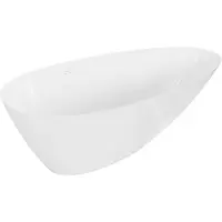 Mexen Milano freistehende Badewanne aus Konglomerat 150 x 82 cm, weiß glänzend - 57301508510