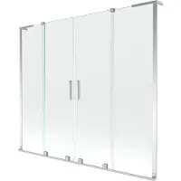 Mexen Velar L Duo zweiflügelige, verschiebbare Badewannenabtrennung 200 x 150 cm, transparent, Chrom - 896-200-003-02-01