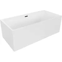 Mexen Nita freistehende Badewanne 170 x 80 cm, weiß, schwarzer Überlauf - 52091708000-70