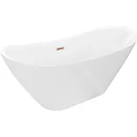 Mexen Lotos freistehende Badewanne 170 x 75 cm, weiß, Überlauf Roségold - 52051707700-60