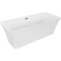 Mexen Tonia freistehende Badewanne 170 x 75 cm, weiß, Überlauf gun gray gebürstet - 52171707500-66