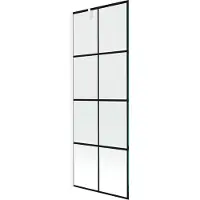 Mexen Next Badewannenabtrennung 1-flügelig 70 x 150 cm, schwarzes Gitter, weiß - 895-070-000-00-77-20