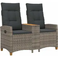 Syfax Liegebank mit Tisch Grau und Dunkelgrau 126 x 65 x 112 cm