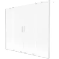 Mexen Velar Duo Badewannenfaltwand 2-flügelig verschiebbar 190 x 150 cm, matt, weiß - 896-190-000-32-20