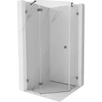 Mexen Lunar fünfeckige, links öffnende Duschkabine 90 x 90 cm, transparent, Gun Metal - 831-090L-090P-95-00-L