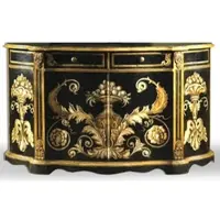 Casa Padrino Barock Sideboard Schwarz / Gold handbemalt 174 cm - Hotel Collection