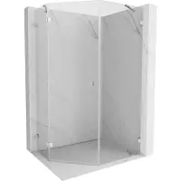 Mexen Lunar fünfeckige Duschkabine, schwenkbar, links 80 x 90 cm, transparent, Chrom - 831-080L-090P-01-00-L