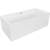 Mexen Nita freistehende Badewanne 170 x 80 cm, weiß, Überlauf gebürsteter Nickel - 52091708000-97