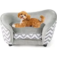 Costway Katzenbett, kleines Hundesofa, 70x41x40 cm, Katzensofa mit weichem gepolstertem Kissen & waschbarem Bezug, Haustiersofa, Katzencouch bis 50 kg