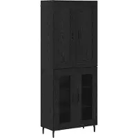 Syfax Highboard 2 stk. Schwarz Eichen-Optik 69,5 x 34 x 180 cm