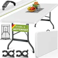 Tillvex Gartentisch klappbar Kunststoff 180x75cm | Campingtisch 6 Personen