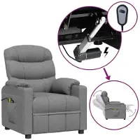 Syfax Massagesessel Elektrisch Hellgrau Stoff