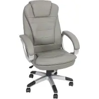 Melko Drehstuhl Büro Chefsessel Schreibtisch Kunstleder 120 KG Gaming - Grau