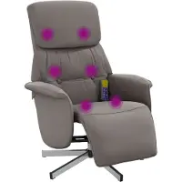 Syfax Massagesessel mit Fußteil Taupe Stoff