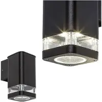 Rabalux 7955 Außenwandleuchte Sintra, GU10, Aluminium, schwarz, Modern, IP44, 15,5cm