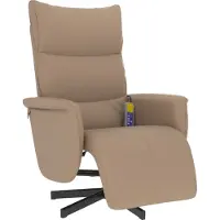Syfax Massagesessel mit Fußteil Cappuccino-Braun Kunstleder