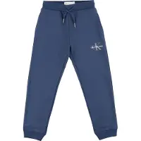 Calvin Klein Sweathose "MONOGRAM LOGO SWEATPANTS", Mädchen, Gr. 8 (128), N-Gr, blau (blau jean), Sweatware, Obermaterial: 100% Baumwolle, normal, Hosen Sweathose, für Kinder bis 16 Jahre