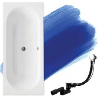 Badland Badewanne Rechteck Vitae 180x80 mit Ablaufgarnitur und Füßen GRATIS ohne Verkleidung
