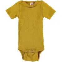Engel - Baby-Body Kurzarm mit Druckknöpfen an den Schulter - Merinounterwäsche Gr 98/104 gelb