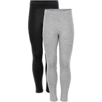 Minymo Leggings - 2er-Pack - Schwarz/Grau - - 10 Jahre (140) - Leggings