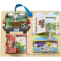 Melissa & Doug Holz-aktivitätstafel Mit Schloss Und Riegel (806100) Spielzeug