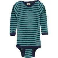 Engel - Baby Body L/S mit Druckknöpfen geringelt Gr 86/92 blau/türkis