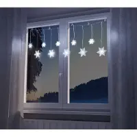 Spetebo Lichterkette Schneeflocken 135 x 20/30 cm - Farbe: kaltweiß