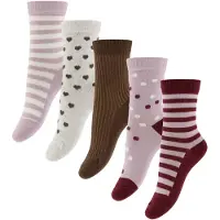 Minymo Sock w. Pattern (5-pack) rose smoke (514) 19\\22