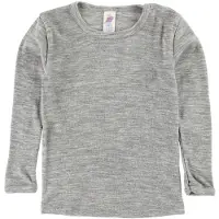 Engel - Kinder Unterhemd L/S - Merinounterwäsche Gr 104 grau