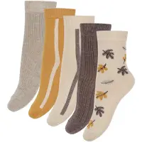 Minymo Socks w. Pattern (5-pack) silver mink (235) 19\\22