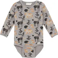 Minymo - Kid's Body L/S AOP Sweat - Alltagsunterwäsche Gr 62 grau