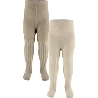 Minymo Wool Stocking - rib 2-pack silver mink melange (235) 56\\62