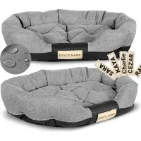 AIO Factory Hundebett 75x50 cm personalisiert wasserdicht grau