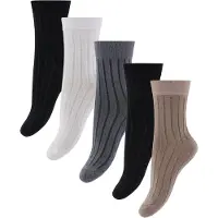 Minymo Ankle Sock - rib (5-pack) black (106) 15\\18