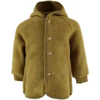 Engel - Kinder Kapuzenjacke mit Holzknöpfen - Wolljacke Gr 50/56 braun