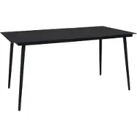 Syfax Garten-Esstisch Schwarz 150x80x74 cm Stahl und Glas