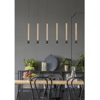 Azzardo Izolda Pendelleuchte Schwarz LED höhenverstellbar 12x150cm 3000K warmweiß 420lm