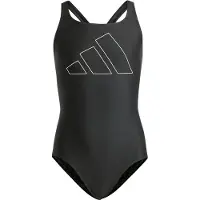 Adidas Badeanzug PERFORMANCE "PERFORMANCE BIG BARS KIDS", Jungen, Gr. 104, N-Gr, schwarz-weiß (schwarz, weiß), Obermaterial: 78% Polyamid, 22% Elasthan, Badeanzüge Badeanzug