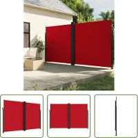 The Living Store Seitenmarkise Ausziehbar Rot 220x600 cm