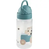 Done by Deer Tiny Farm Flasche mit Trinkhalm, Blue