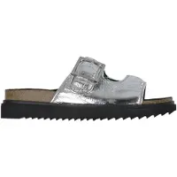 Zadig & Voltaire für Mädchen. X60281 Silberne Ledersandalen mit Riemen (35), Wohnung, Keine, Lässig, Kinderbekleidung