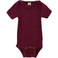 Engel - Baby-Body Kurzarm mit Druckknöpfen an den Schulter - Merinounterwäsche Gr 62/68 lila