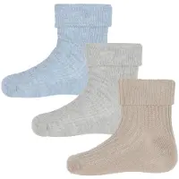 Minymo Baby Sock rib (3 Pack) winter sky (702) 23\\26