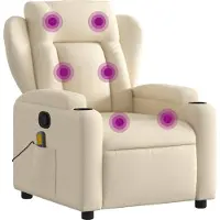 Sonstiges Massagesessel Creme Stoff 77 x 94,5 x 100 cm (B x T x H) mit manueller Liegefunktion und Vibrationsfunktion